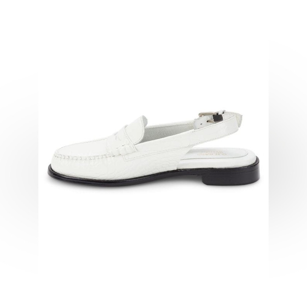 NWT Whitney Croc-Embossed Slingback Penny Loafers - Picture 4 of 7